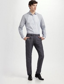 The look and feel of summer in a carefully-tailored, lightly-textured mix of Italian linen and cotton. Side slash, back welt pockets Inseam, about 34 50% cotton/50% linen Dry clean Made in Italy The look and feel of summer in a carefully-tailored, lightly-textured mix of Italian linen and cotton. Side slash, back welt pockets Inseam, about 34 50% cotton/50% linen Dry clean Made in Italy