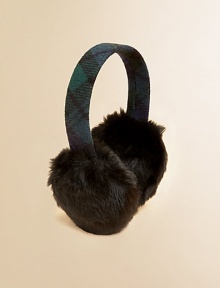 Classic earmuffs in preppy plaid are updated for extra warmth with soft and sumptuous faux-fur earflaps.Fully wrapped wool plaid bandFaux-fur earflapsWidth, about 1WoolHand washImported