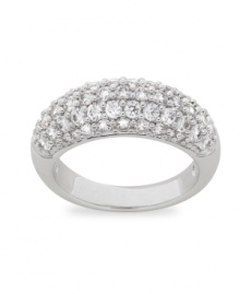 Style fit for the stars. This sparkling Swarovski style glistens in clear crystal pavé with an innovative, polished setting that maximizes brilliance and luster. Crafted in silver tone mixed metal. Size 7. Style fit for the stars. This sparkling Swarovski style glistens in clear crystal pavé with an innovative, polished setting that maximizes brilliance and luster. Crafted in silver tone mixed metal. Size 7.