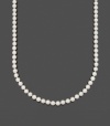 Perfectly glamorous style in versatile pearls. Necklace by Belle de Mer features A+ Akoya cultured pearls (7-7-1/2 mm) set in 14k gold. Approximate length: 22 inches.