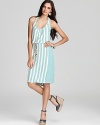 Ella Moss Dress - Calico Stripe Belted Dress