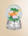 From the Jungle Parade collection, this lovely keepsake is perfect for the little explorer who's fascinated with the wild creatures found in the jungles and rainforests. Featuring a wonderful jungle image of a giraffe, elephant and hippo, all on a silverplate base of animals on parade, this whimsical piece is sure to be treasured for years to come.Elegantly gift boxedSilverplate6.25H X 4.25WImported