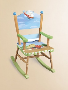 From the Transportation Collection. Bright and cheerful, this little rocker is adorned with hand-painted modes of transport every child will enjoy.Sturdy design 16¾W X 22½H Constructed of MDF ImportedRecommended for ages 3 and up Please note: Some assembly may be required. From the Transportation Collection. Bright and cheerful, this little rocker is adorned with hand-painted modes of transport every child will enjoy.Sturdy design 16¾W X 22½H Constructed of MDF ImportedRecommended for ages 3 and up Please note: Some assembly may be required.