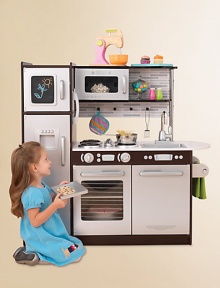 Let them cook up something special with this ultra-modern playset, crafted from sturdy wood for long-lasting play, with an innovative design that's sure to impress your most discerning chef-in-training. Let them cook up something special with this ultra-modern playset, crafted from sturdy wood for long-lasting play, with an innovative design that's sure to impress your most discerning chef-in-training.