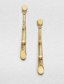 From the Bamboo Collection. A simply chic style with a Balinese, nature-inspired design in radiant 18k gold. 18k gold electroformLength, about 2.4Post backMade in Bali From the Bamboo Collection. A simply chic style with a Balinese, nature-inspired design in radiant 18k gold. 18k gold electroformLength, about 2.4Post backMade in Bali