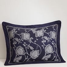 A rich tapestry of a woven floral pattern in soft cotton, this sham complements the Waterford Dylan collection. Features a solid trim border. A rich tapestry of a woven floral pattern in soft cotton, this sham complements the Waterford Dylan collection. Features a solid trim border.