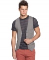 Dress up your t-shirt style with this vest from Bar III.