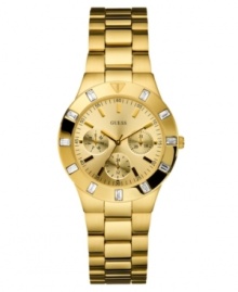 GUESS puts a glamorous spin on this menswear-inspired watch.