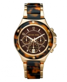 Rich tortoise adds a preppy vibe to this polished Rocktop watch by Michael Kors. Rich tortoise adds a preppy vibe to this polished Rocktop watch by Michael Kors.