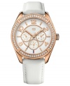 Rosy color and Swarovski sparkle create a lovely watch from Tommy Hilfiger.