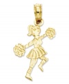 Three cheers for the enthusiastic cheerleader! This cute marching cheerleader and pom-poms charm makes the perfect gift in polished 14k gold. Chain not included. Approximate length: 4/5 inch. Approximate width: 2/5 inch.