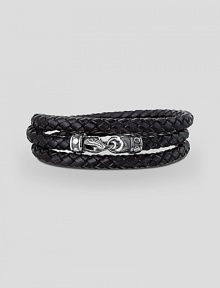 A subtle touch for every occasion in woven leather with a sterling silver clasp. Bracelet, about 25 long Strand, ¼ diam. Lobster clasp closure Made in USA A subtle touch for every occasion in woven leather with a sterling silver clasp. Bracelet, about 25 long Strand, ¼ diam. Lobster clasp closure Made in USA