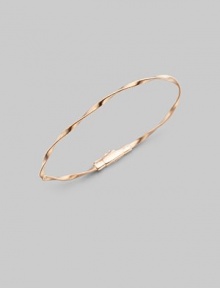 Simply stunning, this 18k rose gold bangle with delicate ridges and twists is great on its own, even better when stacked in multiples. 18k rose goldDiameter, about 2½Tongue-and-groove claspImported Simply stunning, this 18k rose gold bangle with delicate ridges and twists is great on its own, even better when stacked in multiples. 18k rose goldDiameter, about 2½Tongue-and-groove claspImported