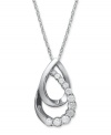 A drop in the bucket. Two interlocking teardrops in 14k white gold add polish, while round-cut diamonds (1/2 ct. t.w.) bring the sparkle in this elegant pendant necklace. Approximate length: 18 inches. Approximate drop: 1-1/4 inches.