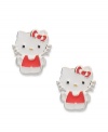 Cute and cool, this pair of Hello Kitty sterling silver stud earrings brings a whimsical touch to your personal style. Approximate drop: 1/2 inch.
