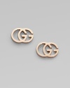 The famous interlocking double G, in rose gold.18k rose gold Width, about ½ Post back Made in Italy
