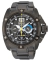 With a large date window and colorful accents, this black Velatura watch from Seiko adds style to your schedule.