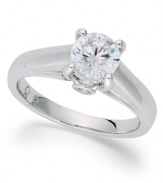 Make your engagement magical This stunning My Diamond Story Engagement ring shines with the addition of a round-cut diamond at center and eight smaller diamonds in the sides (1-1/4 ct. t.w.). Set in 18k white gold. Each My Diamond Story ring comes in a signature box that includes a built-in USB cord to download personalized videos, pictures and music!