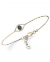 All eyes will be on you when wearing this wire bracelet from YellOra™. Single-cut blue and white diamond accents enhance the appeal of the pure gold, sterling silver and palladium combination. Approximate length: 7-1/4 inches + 1-1/4-inch extender.