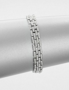 EXCLUSIVELY AT SAKS. A deco-inspired style featuring hand-set, pavé crystal links in a rail design. CrystalsRhodium-plated brassLength, about 7.25Tongue and box closureImported EXCLUSIVELY AT SAKS. A deco-inspired style featuring hand-set, pavé crystal links in a rail design. CrystalsRhodium-plated brassLength, about 7.25Tongue and box closureImported
