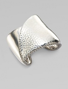 From the Palu Kapal Collection. Dramatic cuff mixes both smooth and textured sterling silver.Sterling silverWidth, about 1¾ Diameter, about 2½Made in Bali From the Palu Kapal Collection. Dramatic cuff mixes both smooth and textured sterling silver.Sterling silverWidth, about 1¾ Diameter, about 2½Made in Bali