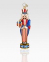 Handcrafted of fine European glass, this Uncle Sam-inspired nutcracker will decorate your tree with dash of patriotism. Hand-blownHand-painted5½ tallMade in Poland