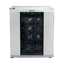 This sleek, compact wine cellar is great solution for your reds, whites and champagnes. By maintaining the ideal storage temperature, it ensures that up to 16 bottles of wine preserve their signature bouquet, flavor and body. The brushed stainless steel exterior and softly lit interior make for an elegant, modern display. Manufacturer's limited 3-year warranty. This sleek, compact wine cellar is great solution for your reds, whites and champagnes. By maintaining the ideal storage temperature, it ensures that up to 16 bottles of wine preserve their signature bouquet, flavor and body. The brushed stainless steel exterior and softly lit interior make for an elegant, modern display. Manufacturer's limited 3-year warranty.