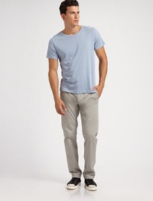 Stretch-cotton in an easy-fitting relaxed tapered fit.Front slash, back welt pocketsInseam, about 33CottonDry cleanImported Stretch-cotton in an easy-fitting relaxed tapered fit.Front slash, back welt pocketsInseam, about 33CottonDry cleanImported