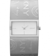 Showcase your DKNY love with this logo-etched bangle watch.