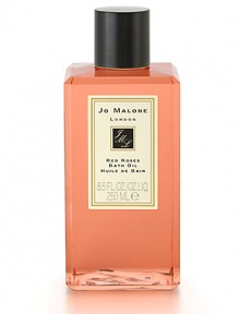 Composed of seven types of roses from around the world, this surprisingly clean, voluptuous scent has a heart of crushed violet leaves with hints of lemon and spearmint. Red Roses Bath Oil gently fragrances and moisturizes skin. 8.5 oz. Composed of seven types of roses from around the world, this surprisingly clean, voluptuous scent has a heart of crushed violet leaves with hints of lemon and spearmint. Red Roses Bath Oil gently fragrances and moisturizes skin. 8.5 oz.