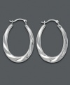 Classic hoops get a sophisticated makeover with the addition of thick swirls. Earrings crafted in 14k white gold. Approximate width: 1-3/4 inches. Approximate drop: 2 inches.