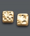 Chic, trendy, and sophisticated. Studio Silver's unique, square-shaped hammered studs feature an 18k gold over sterling silver setting. Approximate diameter: 1/4 inch.