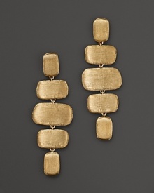 Hand-engraved 18K yellow gold drop earrings from Marco Bicego. Hand-engraved 18K yellow gold drop earrings from Marco Bicego.