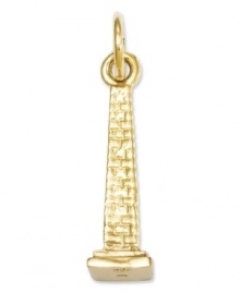 A charm to commemorate the first U.S. president, General George Washington. This monument charm features the iconic shape of an obelisk, and is crafted in 14k gold. Chain not included. Approximate length: 9/10 inch. Approximate width: 2/10 inch. A charm to commemorate the first U.S. president, General George Washington. This monument charm features the iconic shape of an obelisk, and is crafted in 14k gold. Chain not included. Approximate length: 9/10 inch. Approximate width: 2/10 inch.