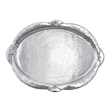 Shaped by hand of durable recycled aluminum, this striking platter from Mariposa is detailed with a softly textured finish and beaded edges for a look that's at once organic and refined. Shaped by hand of durable recycled aluminum, this striking platter from Mariposa is detailed with a softly textured finish and beaded edges for a look that's at once organic and refined.