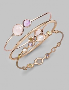 A simply chic design in sterling silver and 18k gold, finished in the warm glow of 18k rose goldplating; perfect for pairing with other bracelets for a statement look. 18k gold and sterling silver with 18k rose goldplatingDiameter, about 2½Slip-on styleImported A simply chic design in sterling silver and 18k gold, finished in the warm glow of 18k rose goldplating; perfect for pairing with other bracelets for a statement look. 18k gold and sterling silver with 18k rose goldplatingDiameter, about 2½Slip-on styleImported