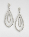 A delicate and chic piece encrusted in pavé crystals. CrystalsRhodium-plated brassLength, about 2.37Post backImported 