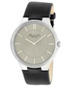 Be a man of action in this handsome leather watch from Kenneth Cole New York.