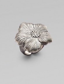 This wide, adjustable statement piece boasts one of nature's great wonders. Sterling silverWidth, about 1½Adjustable up to ½ sizeMade in Italy