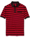 Bold stripes bring this Sean John polo up from standard to standout.