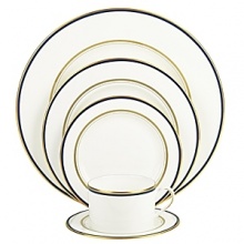 Kate Spade and Lenox join together to bring ease, elegance and understated wit to the table. Library Lane, a pattern banded with stripes, can be dressed up by mixing in the accent plate that is rimmed in navy with gold dots. Kate Spade and Lenox join together to bring ease, elegance and understated wit to the table. Library Lane, a pattern banded with stripes, can be dressed up by mixing in the accent plate that is rimmed in navy with gold dots.
