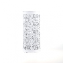 Add a stylishly contemporary note to your table with this punched-metal hurricane that catches the light beautifully. Add a stylishly contemporary note to your table with this punched-metal hurricane that catches the light beautifully.