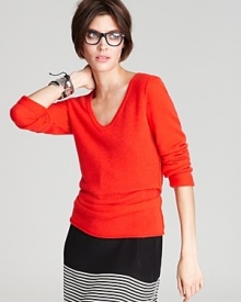 Winter winds call for the lush warmth of an Aqua Cashmere sweater and this staple style with exposed seams teams with streamlined separates for an always-winning combination. Winter winds call for the lush warmth of an Aqua Cashmere sweater and this staple style with exposed seams teams with streamlined separates for an always-winning combination.