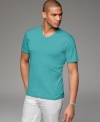 Stick your neck out. This V-neck T shirt from INC International Concepts gives you a little more room to move.