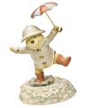 Inspired by the classic film starring Gene Kelly, Winnie the Pooh takes his turn at stomping through the rainy streets in this charming Disney figurine. Accented with 24-karat gold and measures 7.75.