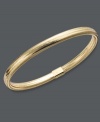 Layer it up for a fresh, new look! This unique bangle bracelet features a gold tone silicone setting with a 14k gold joint clasp. Approximate diameter: 2-1/2 inches.