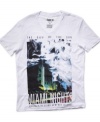 Nothing say sleek summer style than this Miami Nights graphic t-shirt from Bar III.