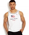 Show your patriotic pride with this USA graphic logo tank from Nautica.