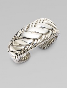 From the Classic Chain Collection. A bold and beautiful kick cuff of polished sterling silver in a striking herringbone pattern.Sterling silverDiameter, about 2¼Width, about 1¼HingedMade in Bali