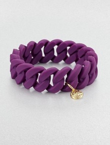 The shape is that of a chunky linked chain but the material is molded silicone in this soft, cushiony bracelet that's both bright and whimsical.SiliconeGold-finished signature charmDiameter, about 2.5Imported The shape is that of a chunky linked chain but the material is molded silicone in this soft, cushiony bracelet that's both bright and whimsical.SiliconeGold-finished signature charmDiameter, about 2.5Imported